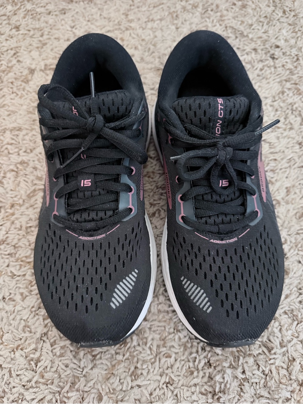 Brooks Women's Black Running Shoes with Pink Trim